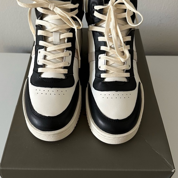 NWT All Saints Pro Suede High Tops Black/White US 8 - Picture 3 of 12